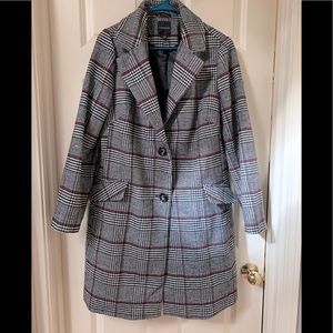 Lane Bryant Plaid Trench/Pea Coat. [ 10 / 12 ]